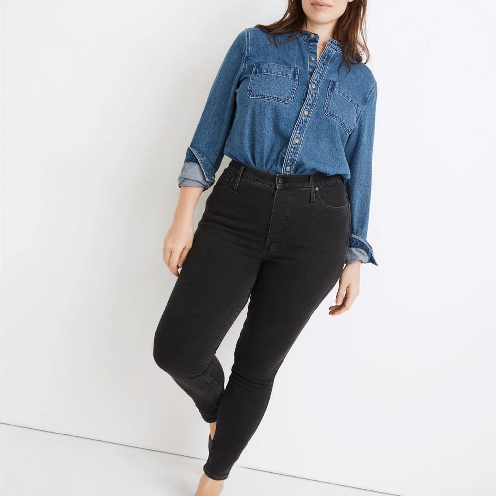 Madewell Black Skinny Jeans High-Rise Stretch